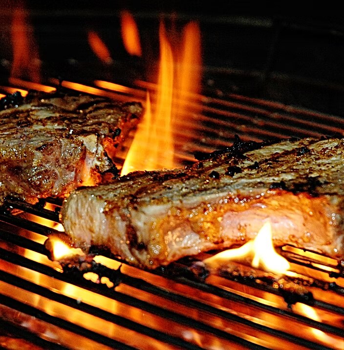 Grilled meats and vegetables