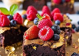 Berry brownies dessert